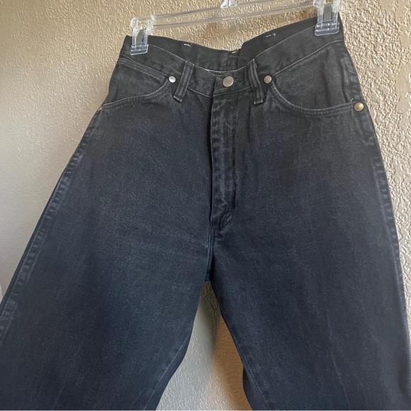 Vintage Wrangler Women's High Rise Long Black Jeans - Picture 6 of 9